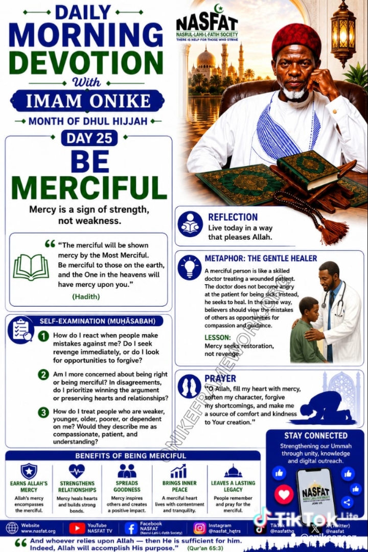 Daily Morning Devotion with Imam Onike — Day 25: Be Merciful