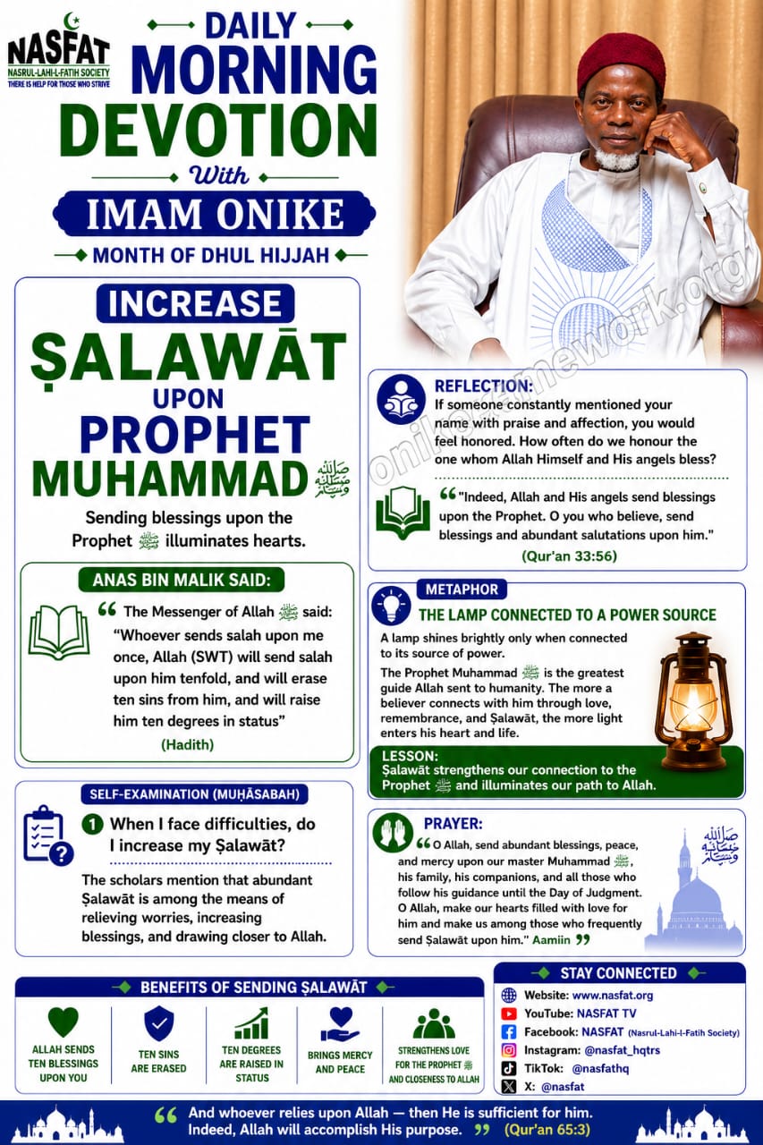 Daily Morning Devotion with Imam Onike — Day 27: Increase Ṣalawāt upon Prophet Muhammad ﷺ